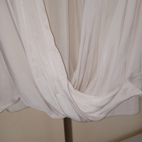 Torrid Cream Long Roll Tab Sleeve Faux Wrap Pullover 2 - Picture 3 of 9